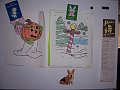 My fridge artwork. I work at the Boys and Girls Club. My boyfriend's mom gave us the little doggie magnet. One day we will adopt